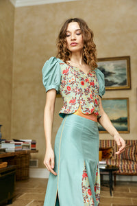 Camellia Tulip Corset in Jardin d'Automne