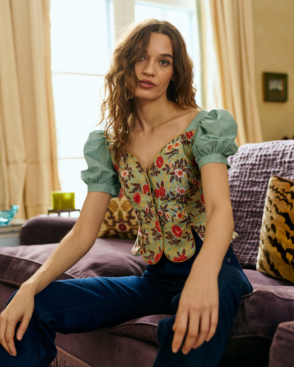 Camellia Tulip Corset in Jardin d'Automne