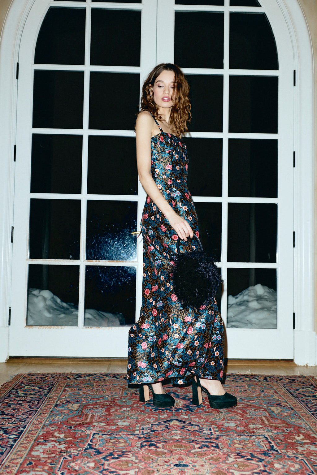 Sabrina Gown in Noir Floral