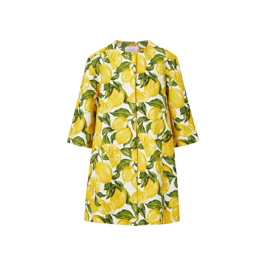 audrey coat in lemon grove brocade