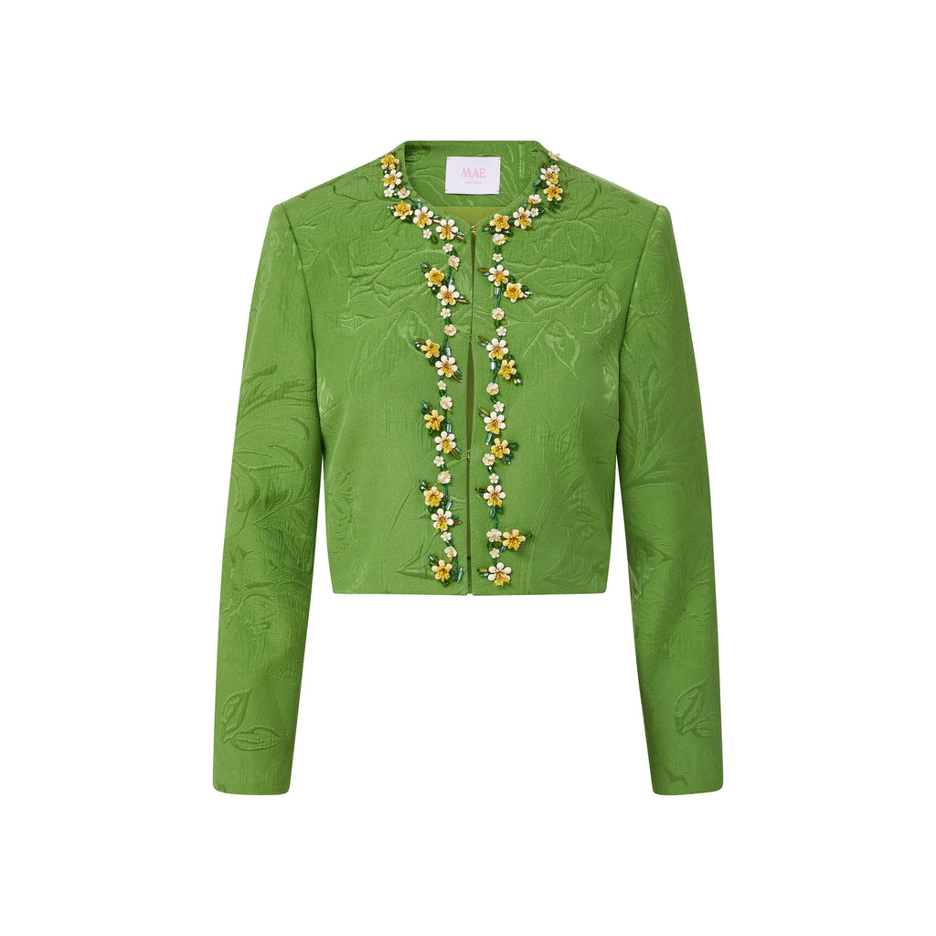 blaire jacket in pistachio brocade