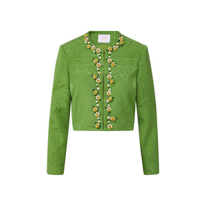 blaire jacket in pistachio brocade