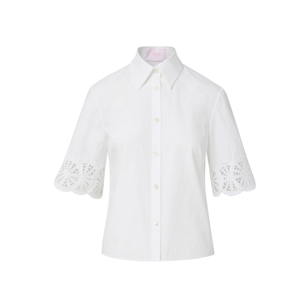 ivy top in lemon slice embroidered cotton
