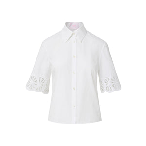 ivy top in lemon slice embroidered cotton