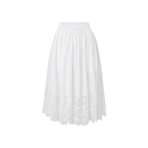 camille skirt in lemon slice embroidered cotton