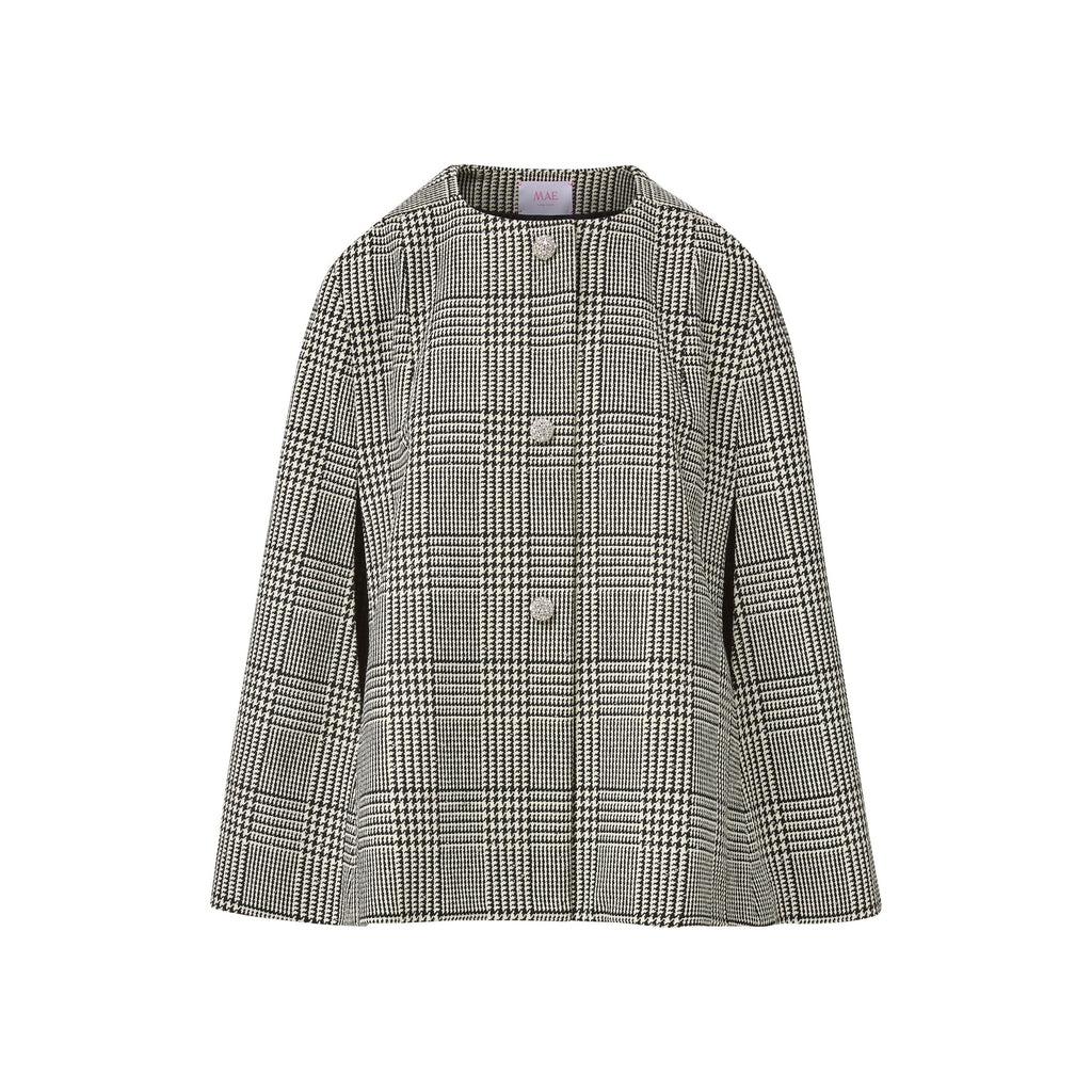 Selene Cape in Sparkle Glen Plaid Wool