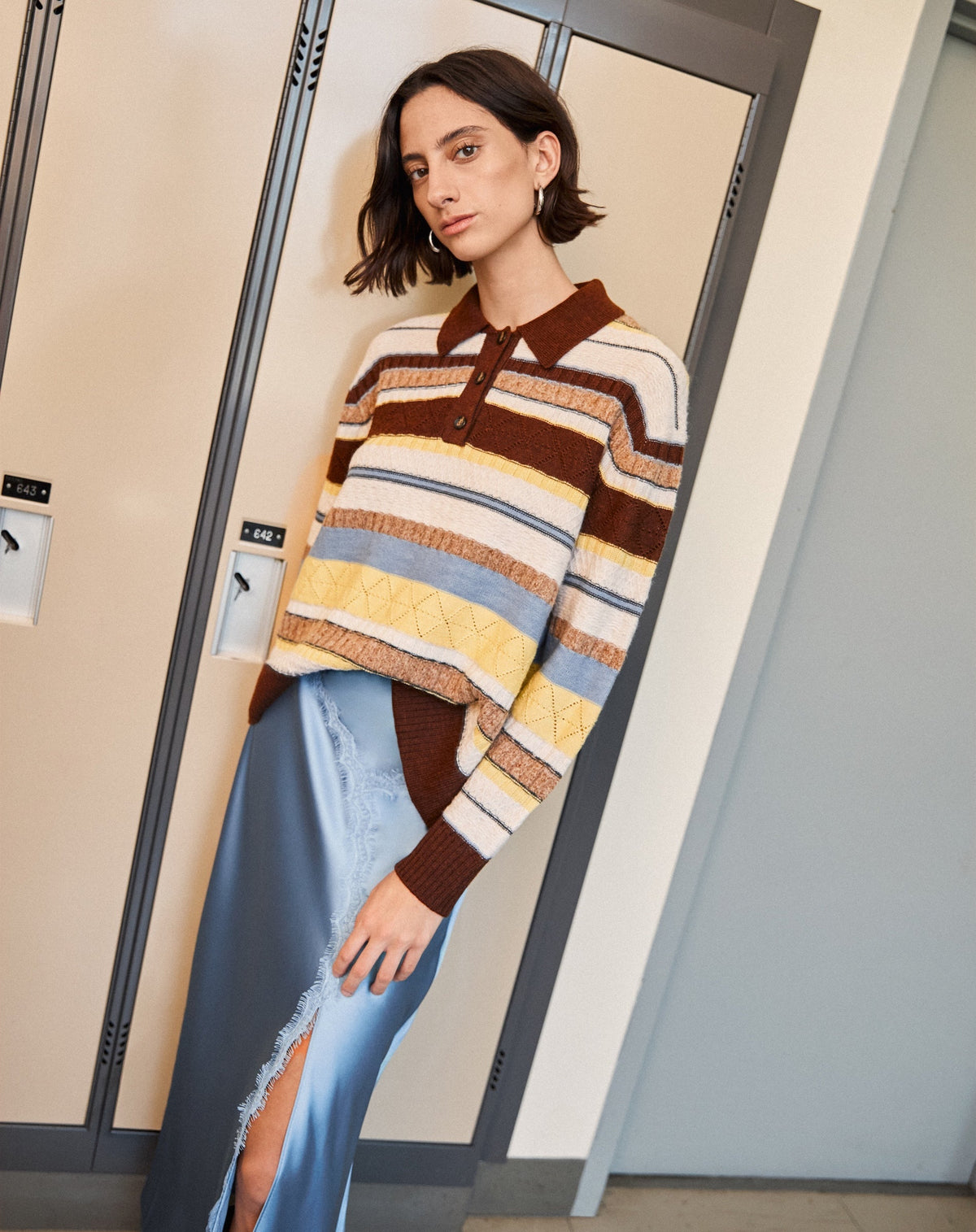Prescott Sweater in Dark Fig/Wheat Multi