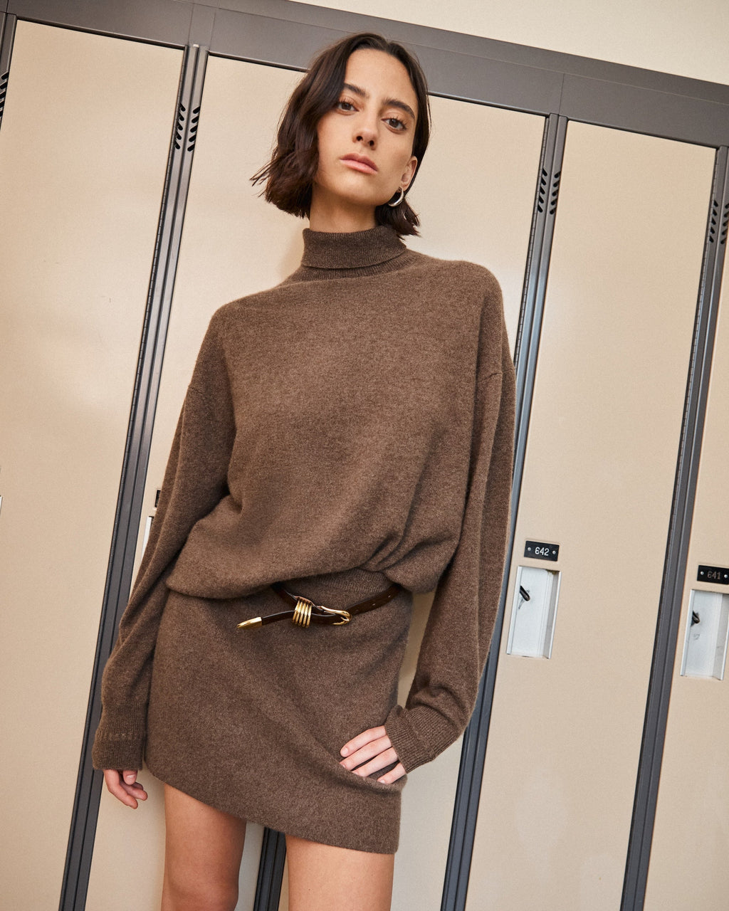 Rhodes Cashmere Skirt in Taupe