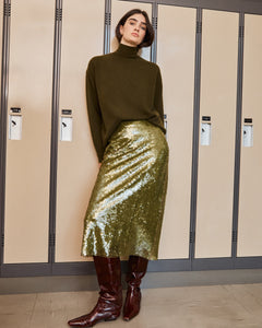 Tipper Cashmere Turtleneck in Army