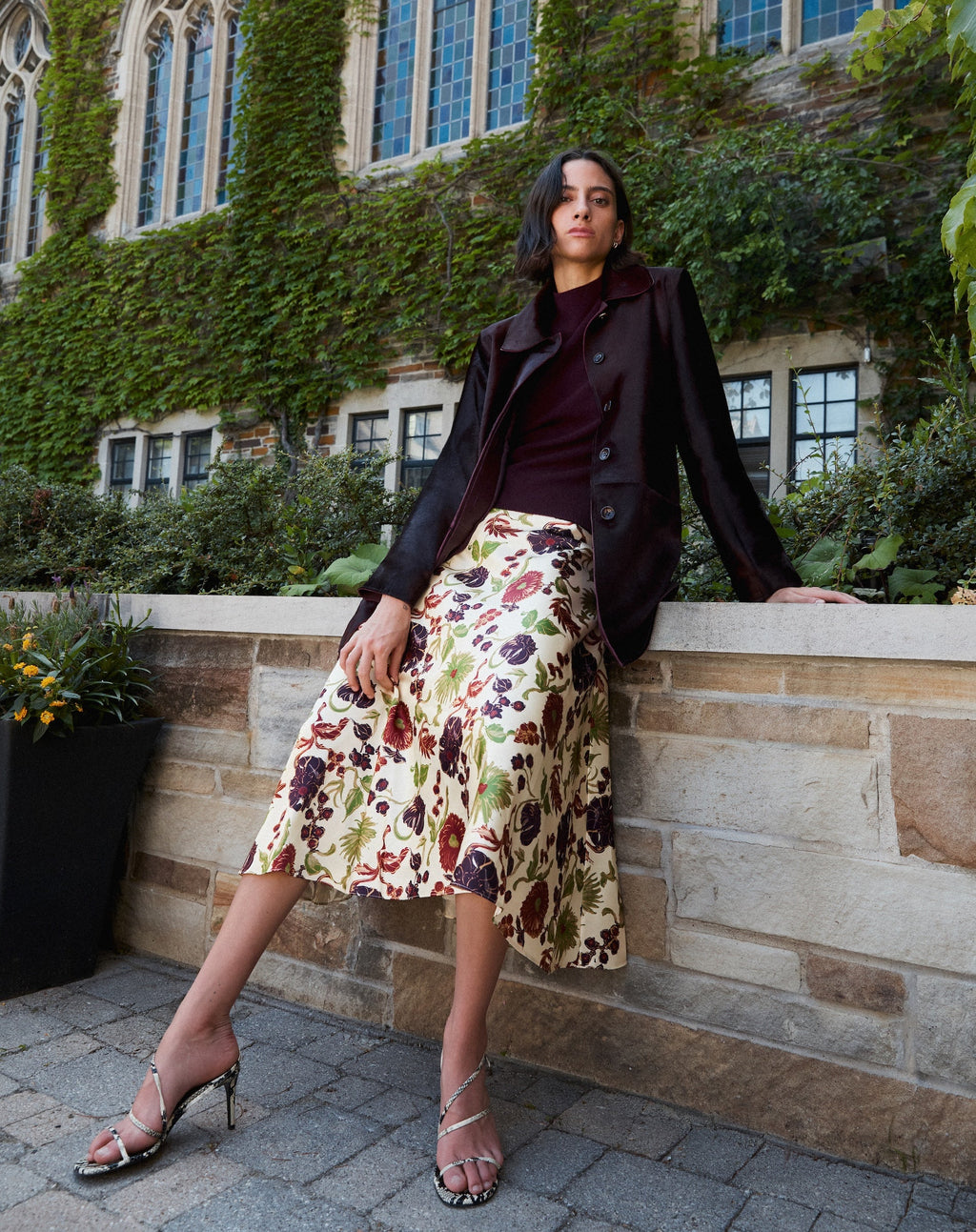 Beth Skirt in Cream Multi Floral