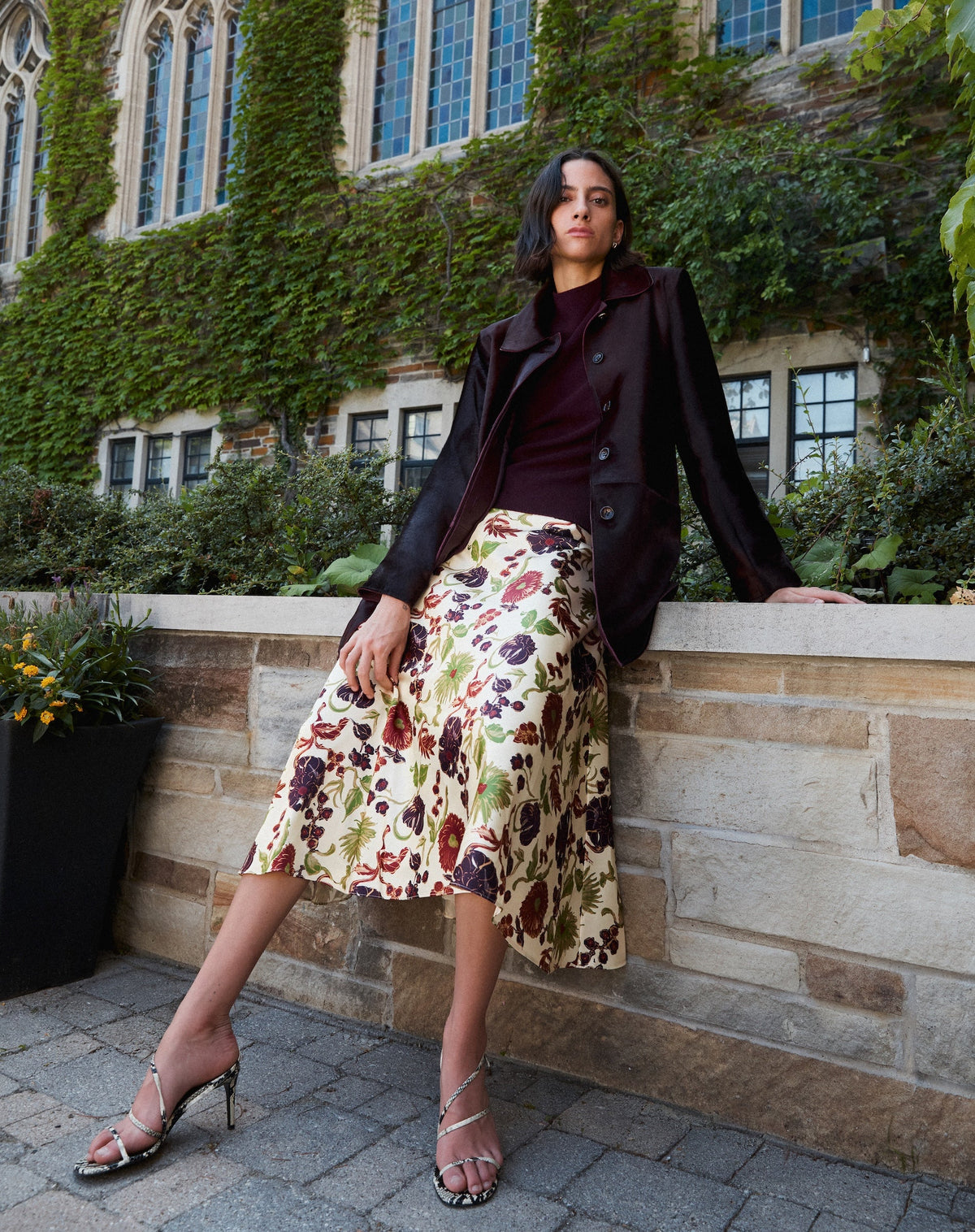 Beth Skirt in Cream Multi Floral
