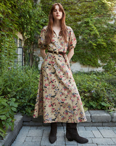 Piper Dress in Dark Khaki Multi