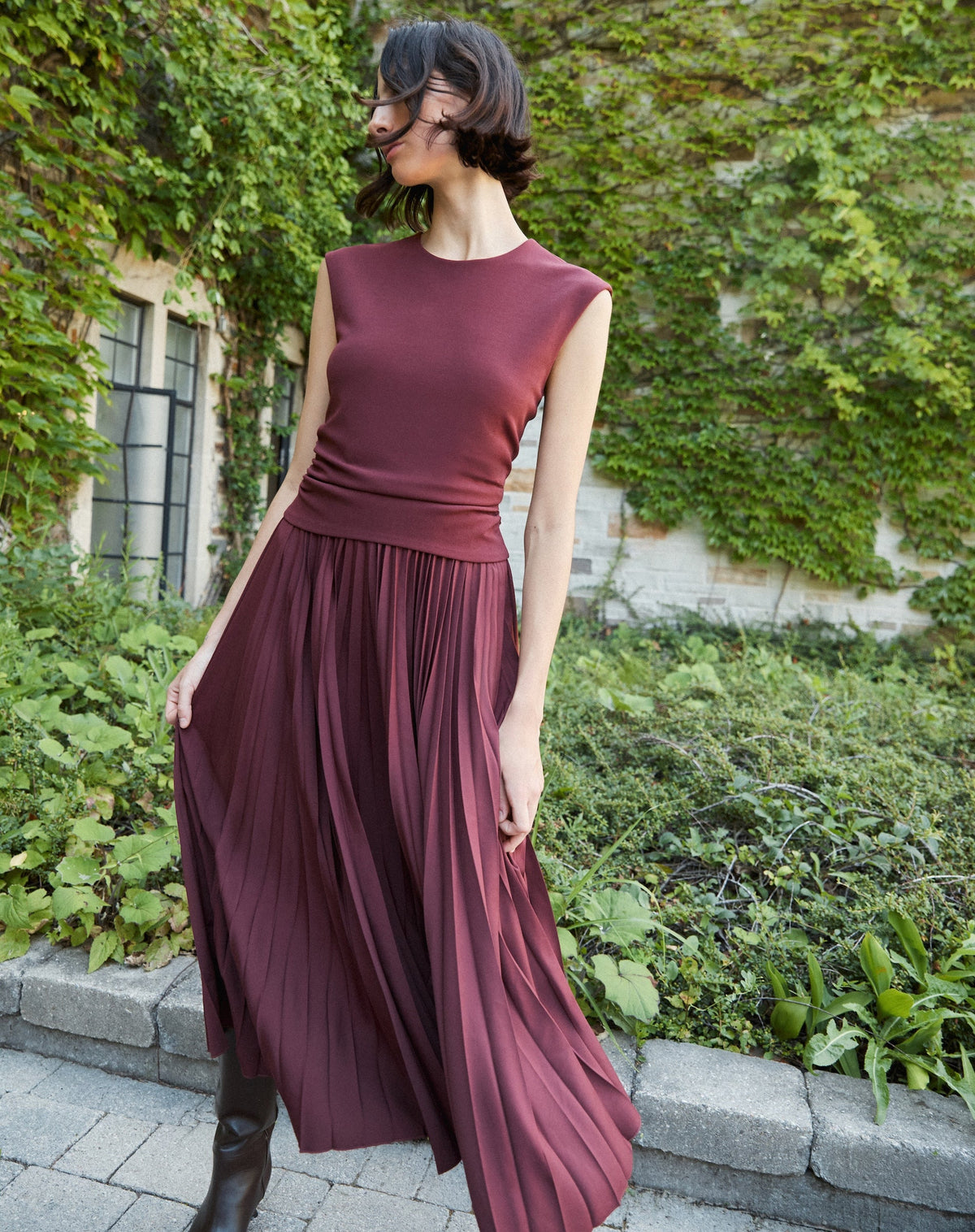 Carly Dress in Deep Redwood