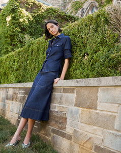 Hudley Denim Skirt in Midnight Rinse