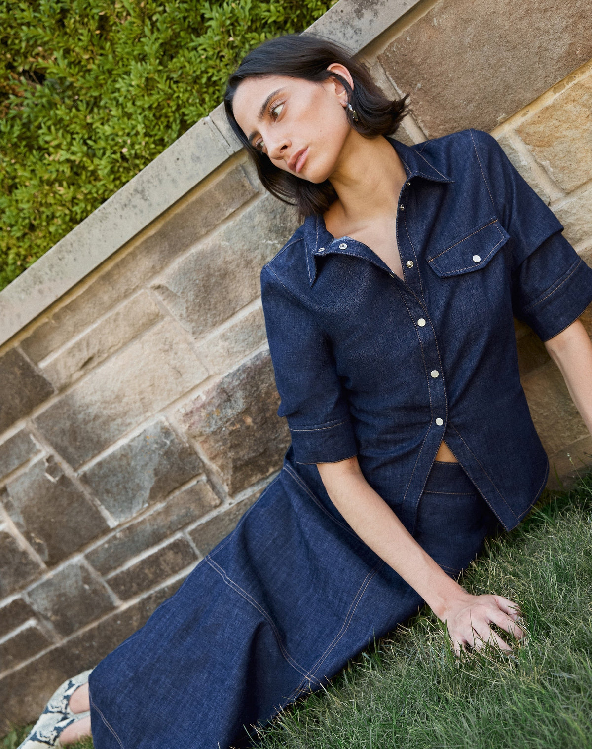 Winston Denim Top in Midnight Rinse