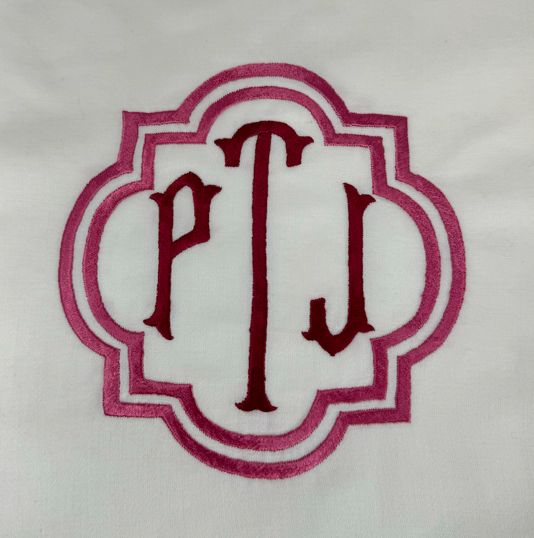 22”x22” Ivory Linen Monogram Dinner Napkins