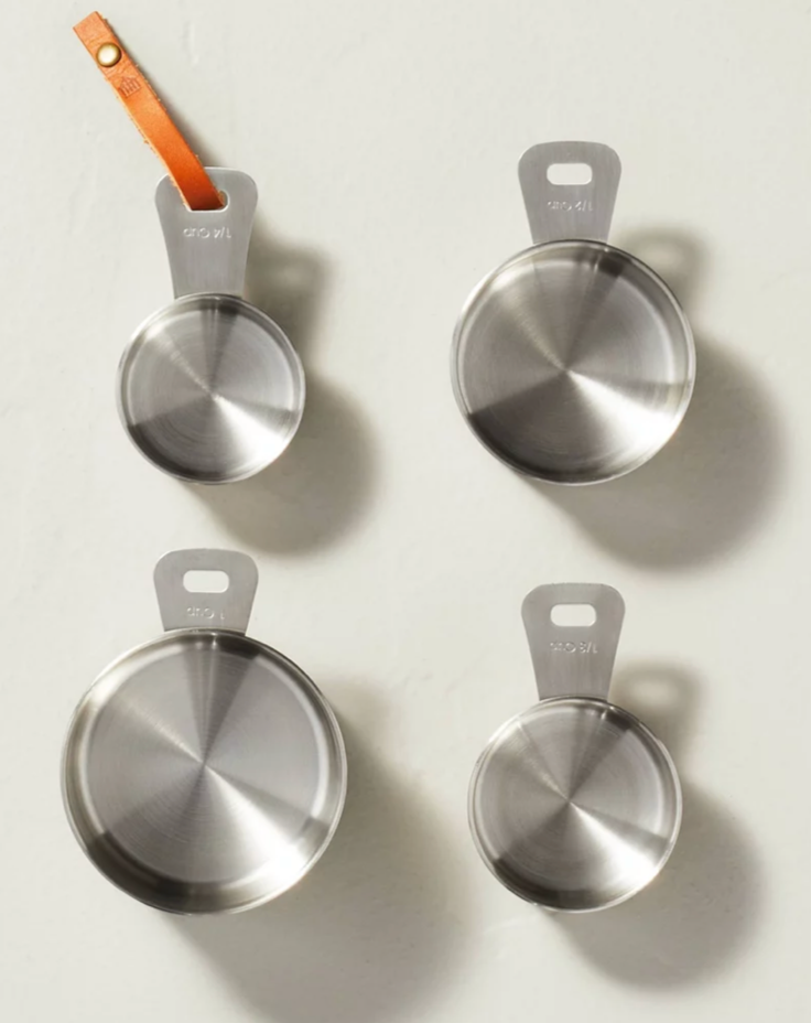 4pc Measuring Cup Set Vintage Silver Finish - Hearth & Hand™ with Magnolia: Stainless Steel, Nesting, Dishwasher-Safe