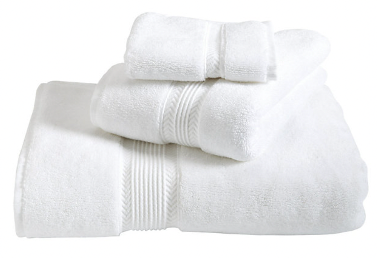 Ballard Signature Bath Towels in Soft Colors & Plush Turkish Cotton with Dobby Border