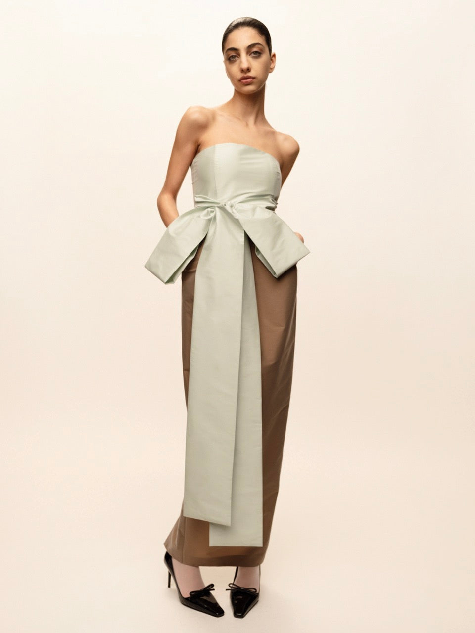 Lina Dress in Morning Mist & Mocha