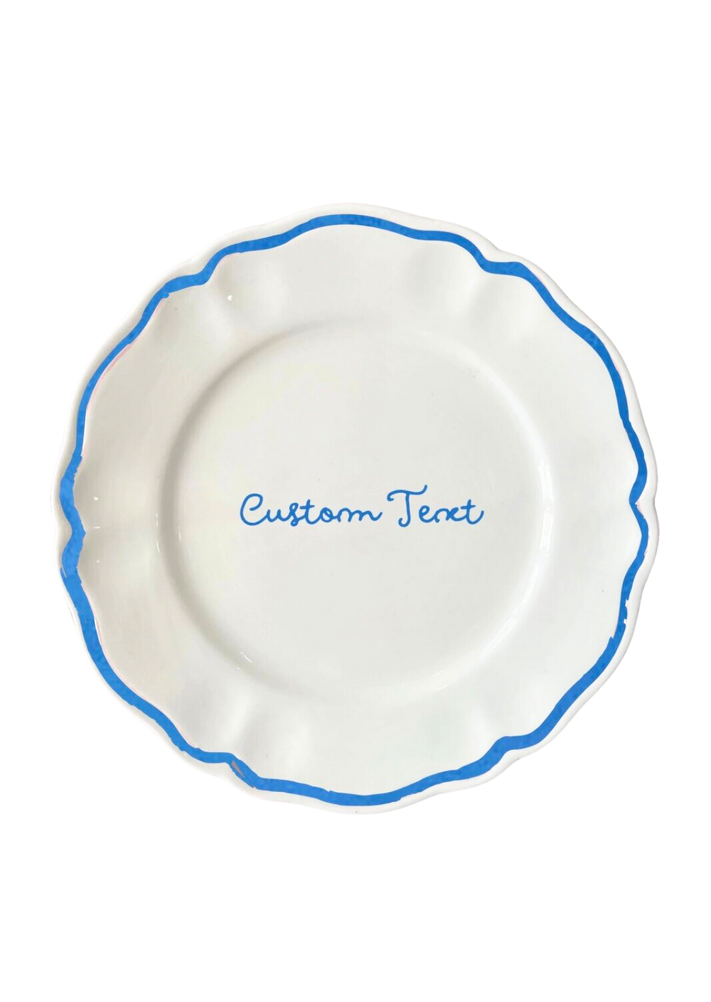 Personalized Quote Dinner and Dessert Scalloped Plate, Set of 12