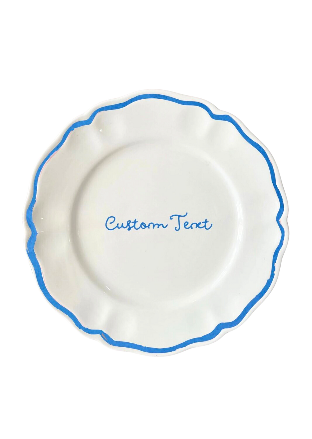 Personalized Quote Dinner Scalloped Plate, Set of 6