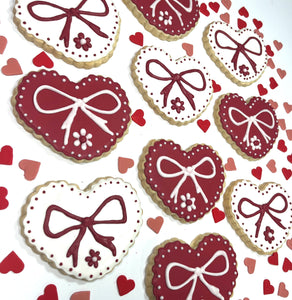 Vintage Heart Sugar Cookies, Set of 6