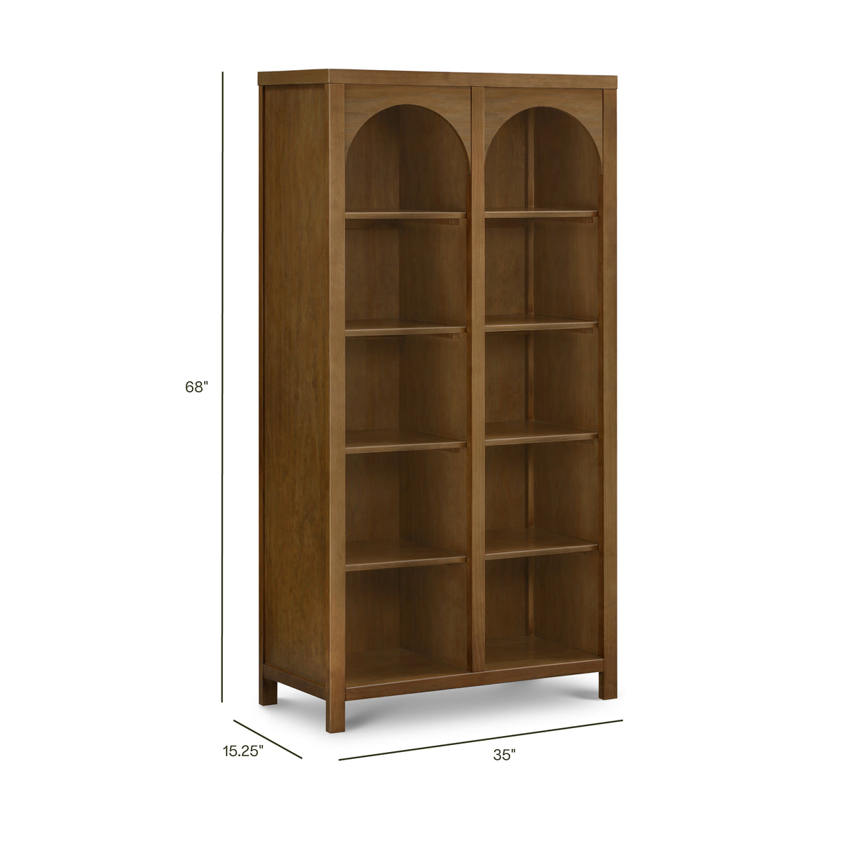 Eloise Assembled Bookcase in Natural Walnut