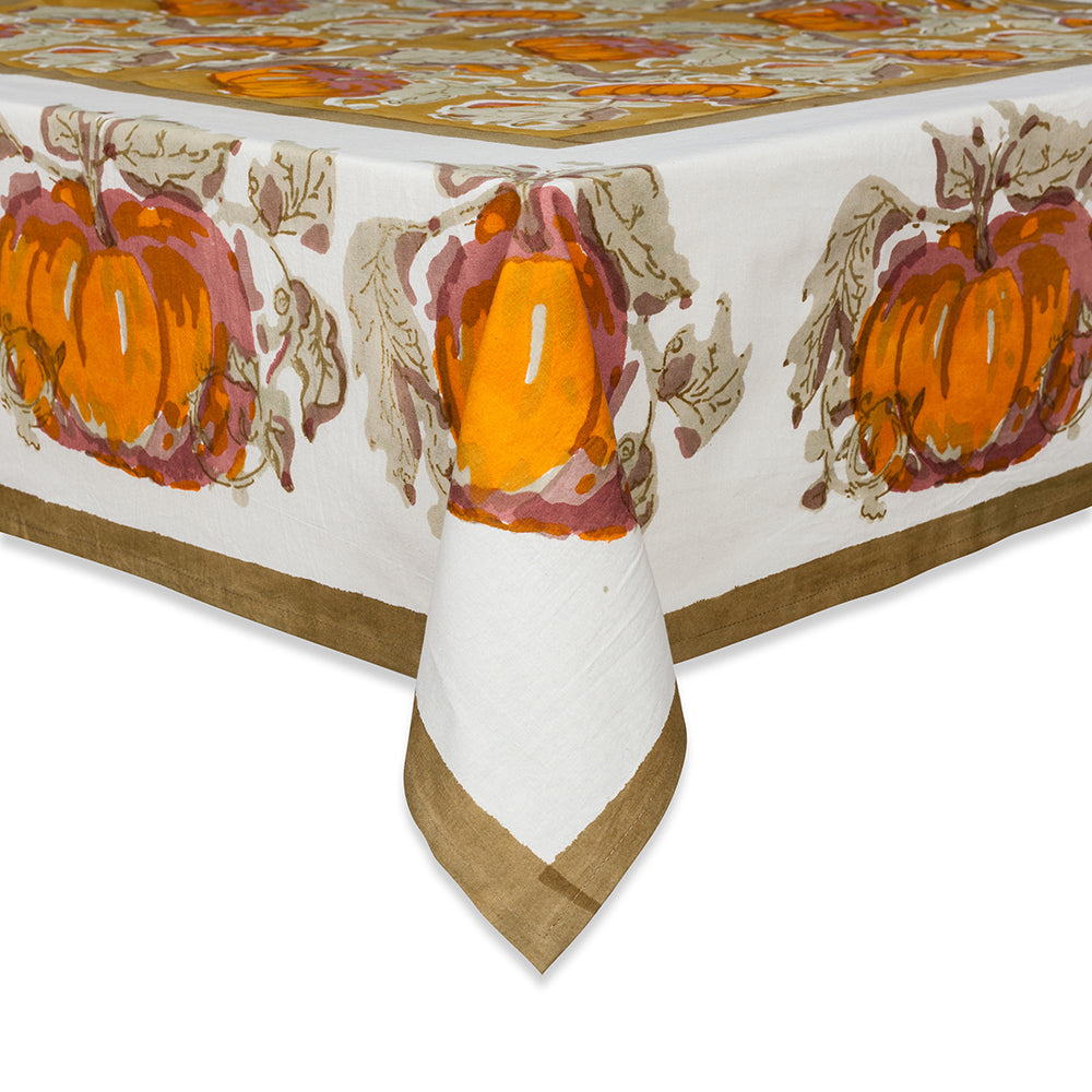 Pumpkin Tablecloth in Orange & Mustard