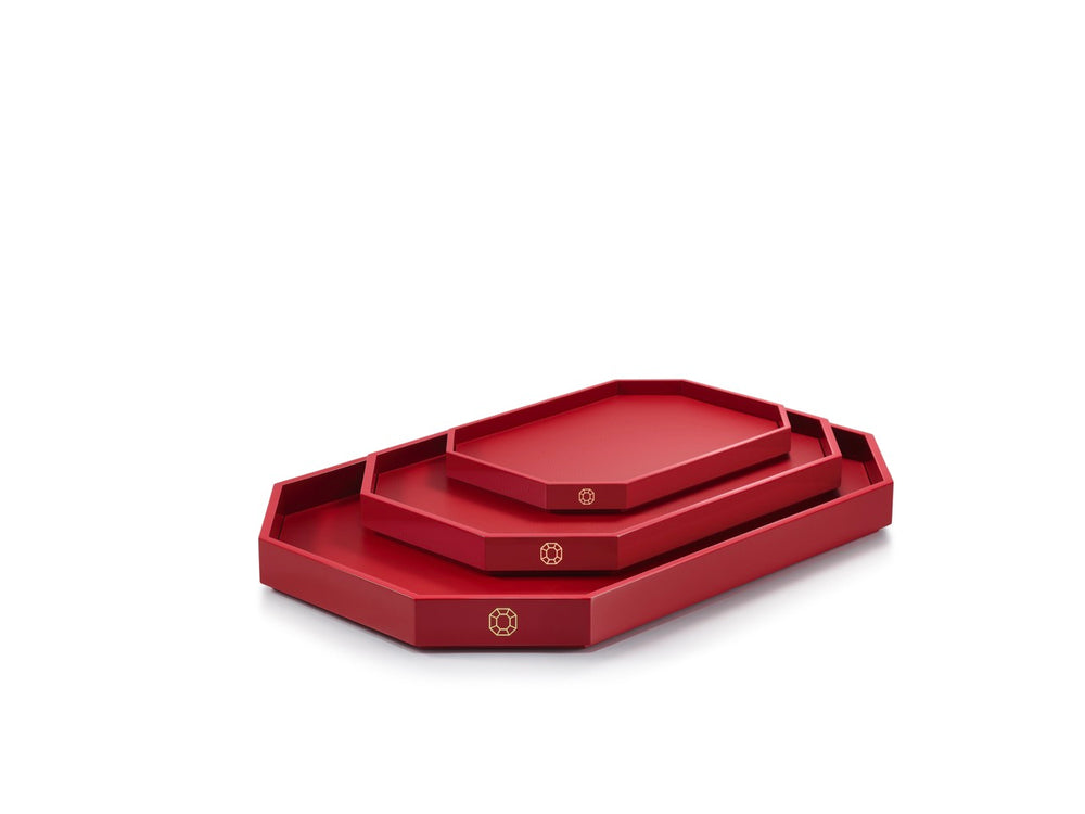 Octogone Tray Large in Red