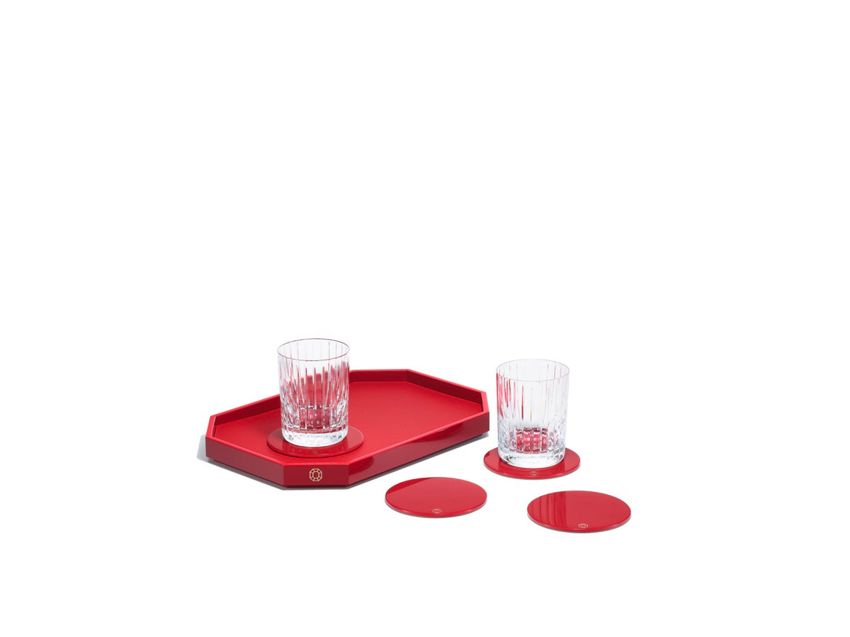 Octogone Coasters in Red, Set of 4