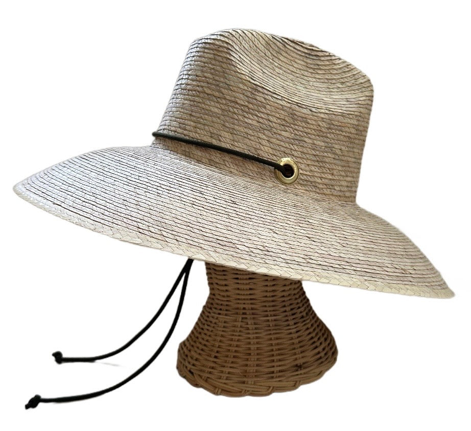 Hollyhock Sun Hat in Dark Olive Green Lanyard with Rose Quartz Toggle
