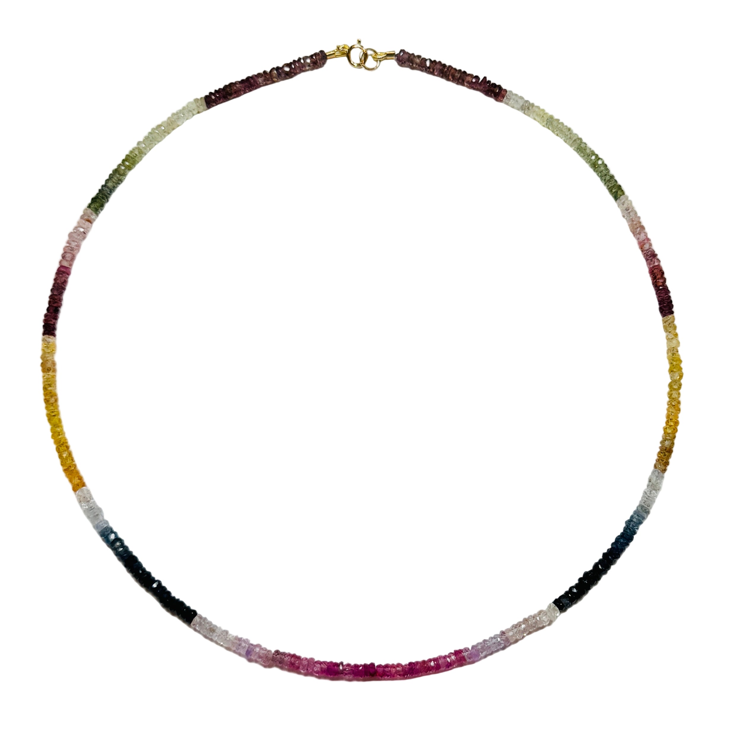 Autumn Shaded Sapphire Heishi Necklace