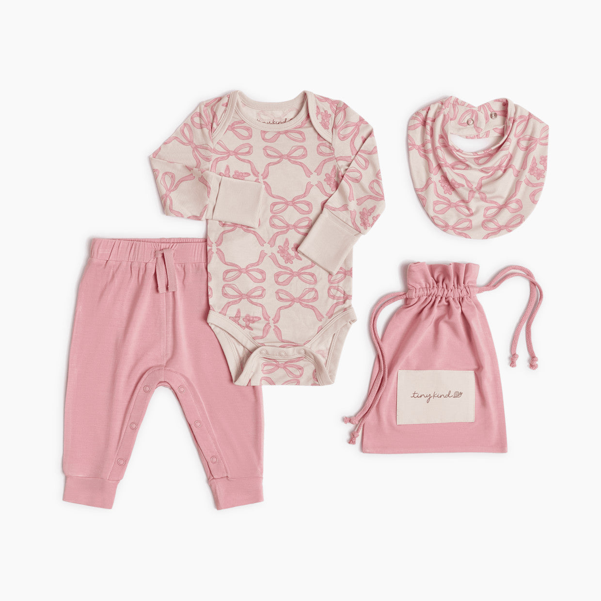 Bamboo 3-Piece Outfit Set-Long Sleeve Bodysuit, Pants & Bib
