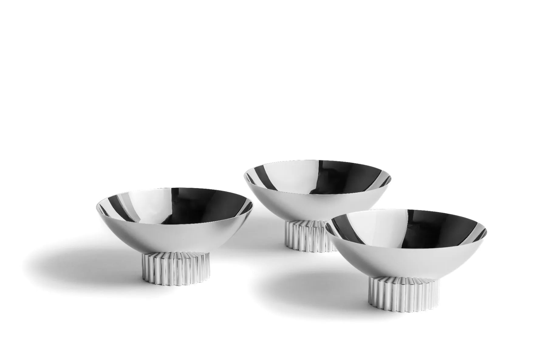 ANNA New York Striations Trio Bowl Set of 3, Silver