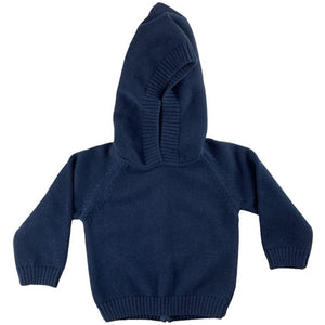 Zip Back Hoodie with Raglan Sleeve in Navy
