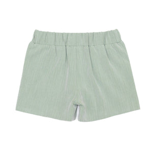 Henry Duvall Sullivan Shorts Set for toddler boys in sage herringbone, heirloom outfit with rounded collar shirt, classic English-inspired boys clothing