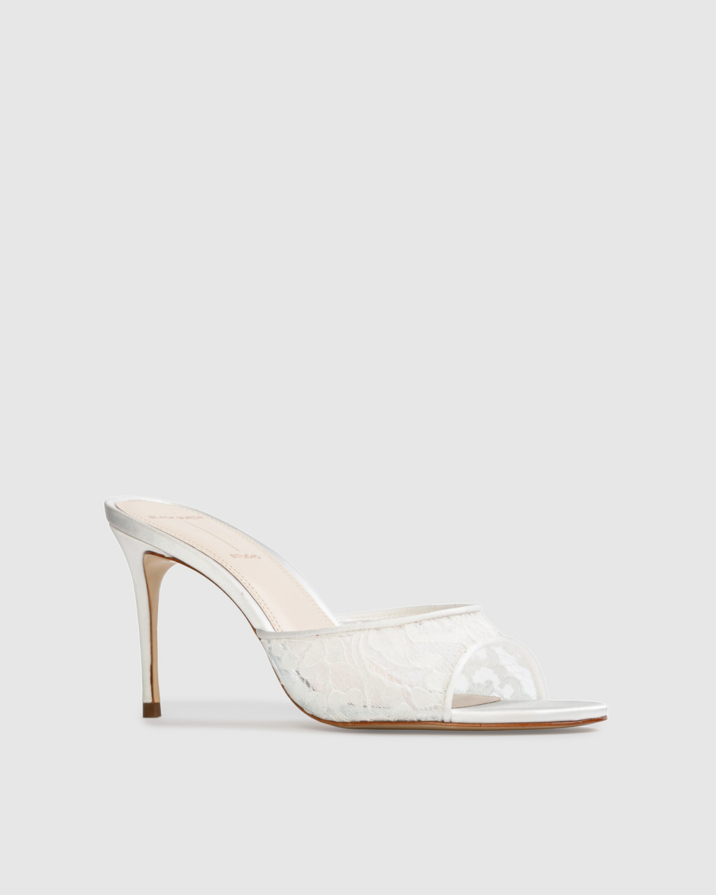 Celeste 80 Mule in White Lace