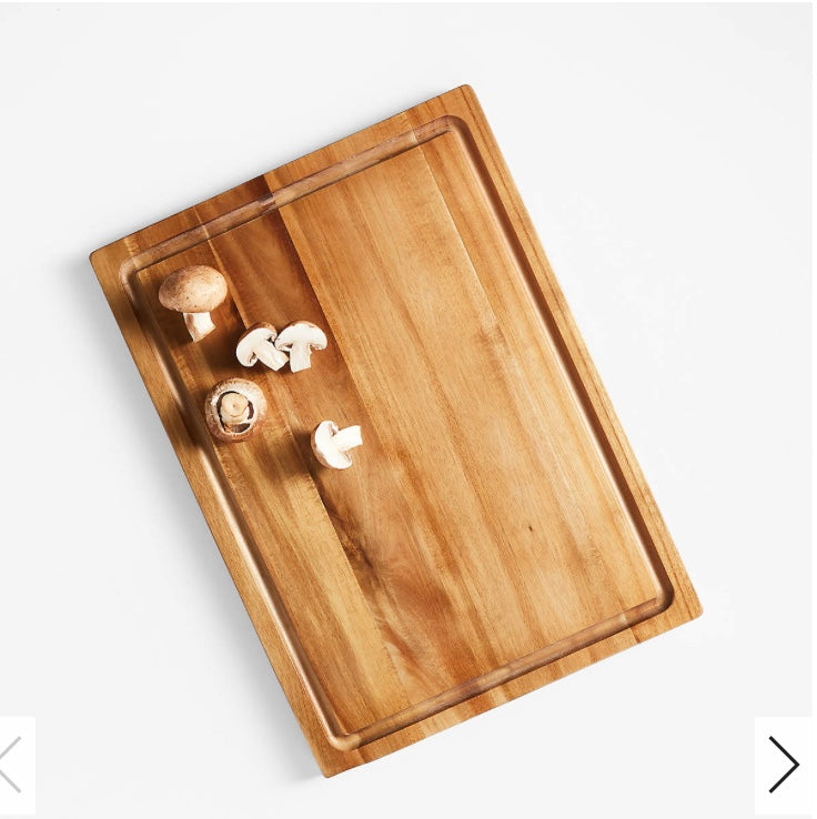 Crate & Barrel Acacia Wood Cutting Board 18"x13"x0.75"