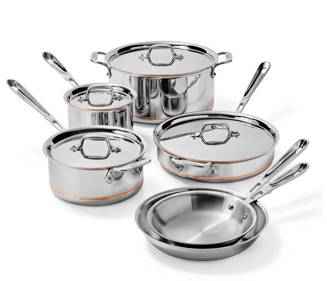 Copper Core 5-ply Bonded Cookware Set; 10 piece Set