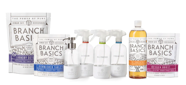 Branch Basics - Safe Cleaning Products Starter Kit with Refillable Glass Bottles