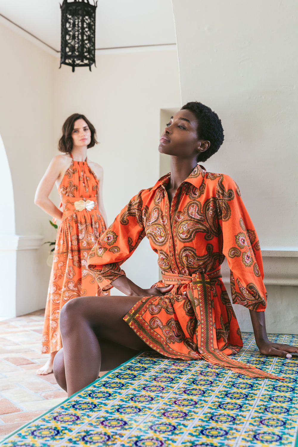 Raya Mini Dress in Sierra Paisley Orange