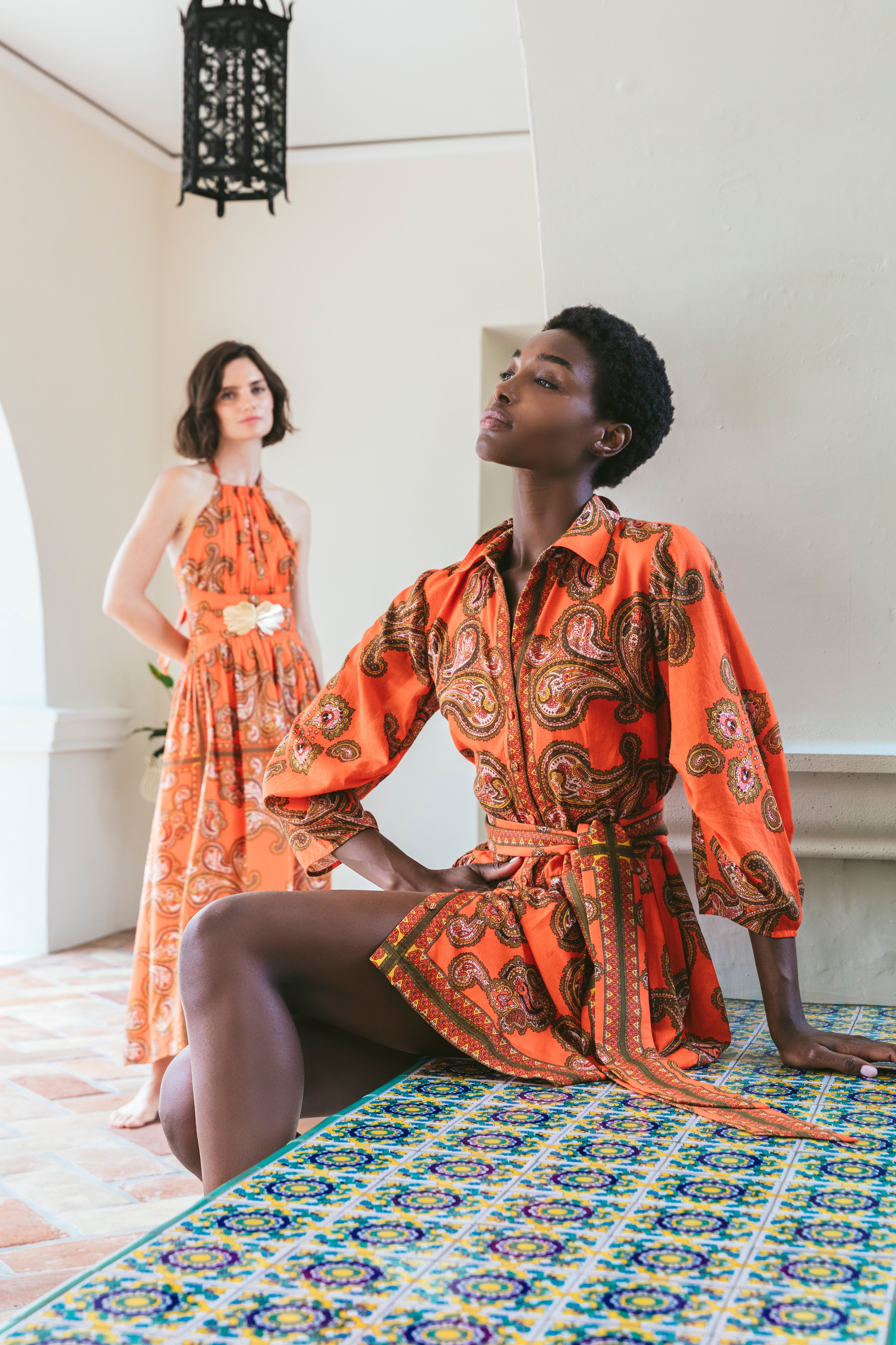 Raya Mini Dress in Sierra Paisley Orange