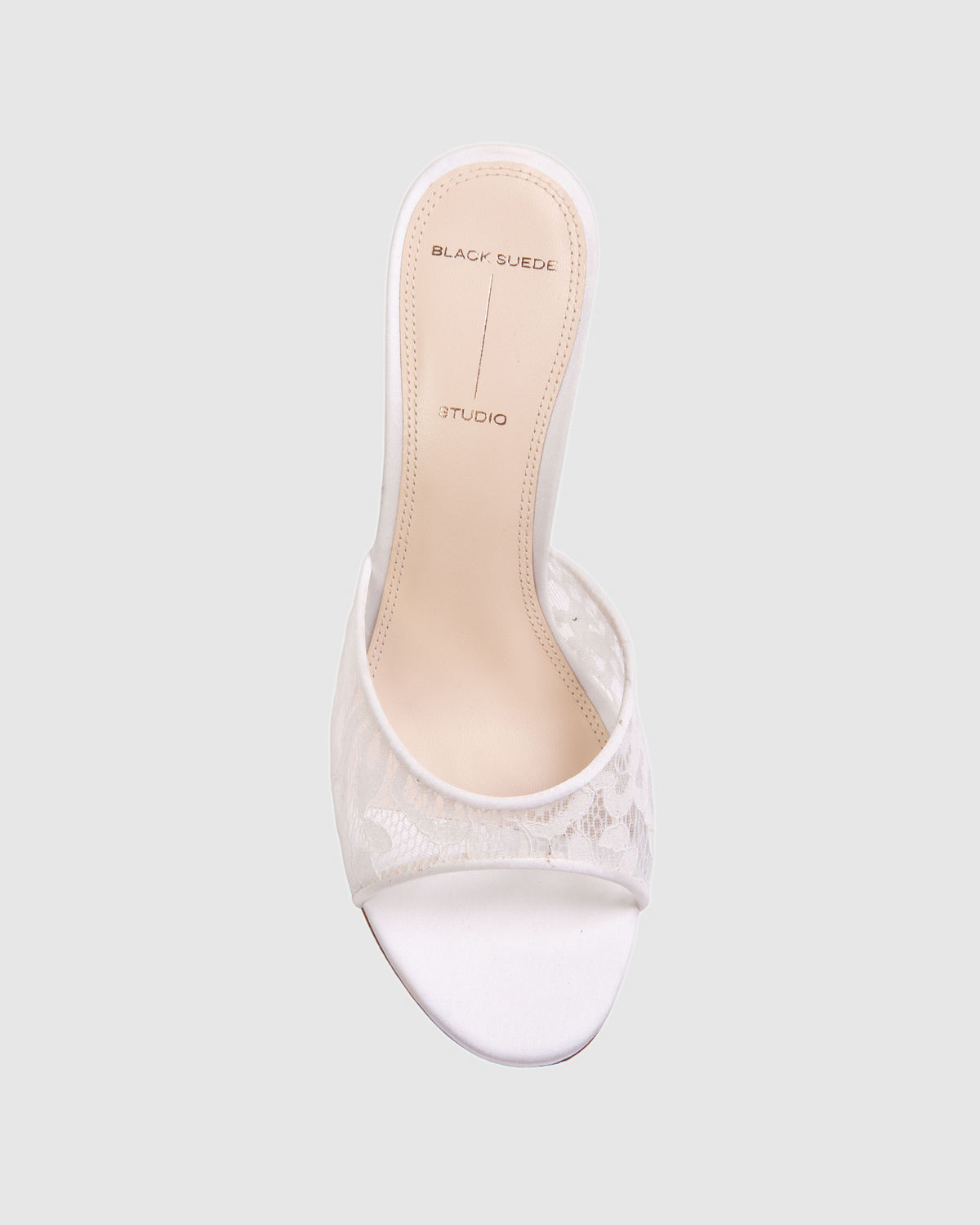 Celeste 80 Mule in White Lace