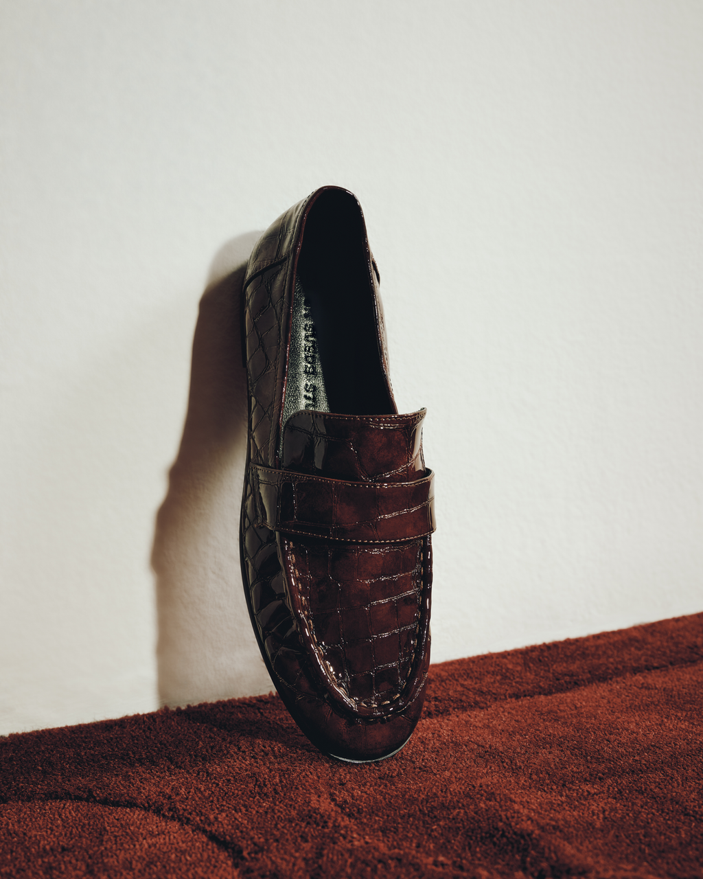 Arrow Loafer in Cinnamon Croc Patent Leather