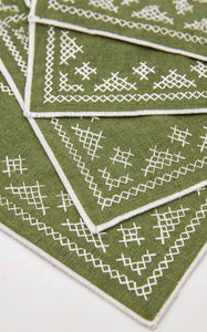 Pedralbes Placemats in Olive, Set of 4