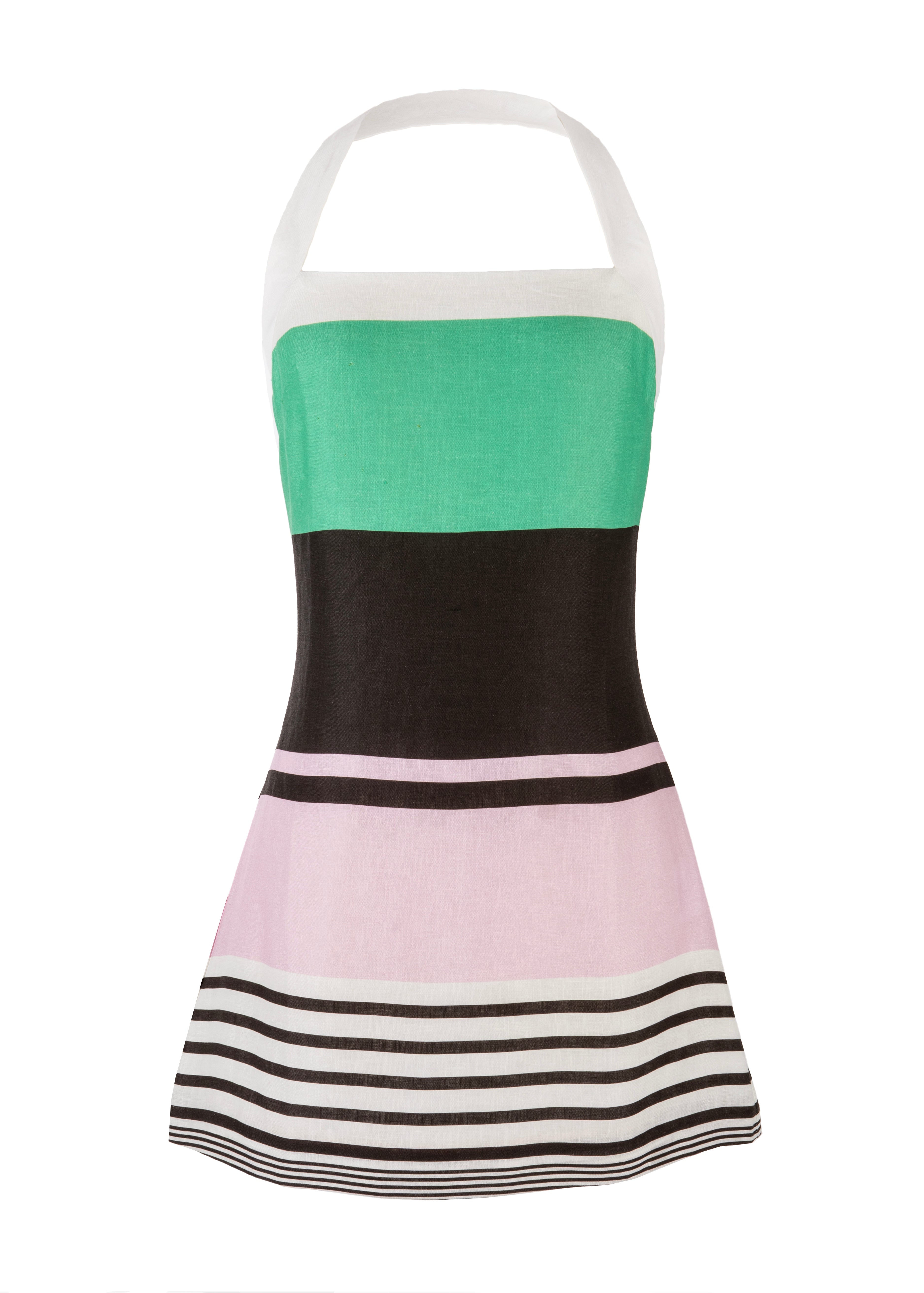 Maya Mini Halter Dress in Tango Stripe