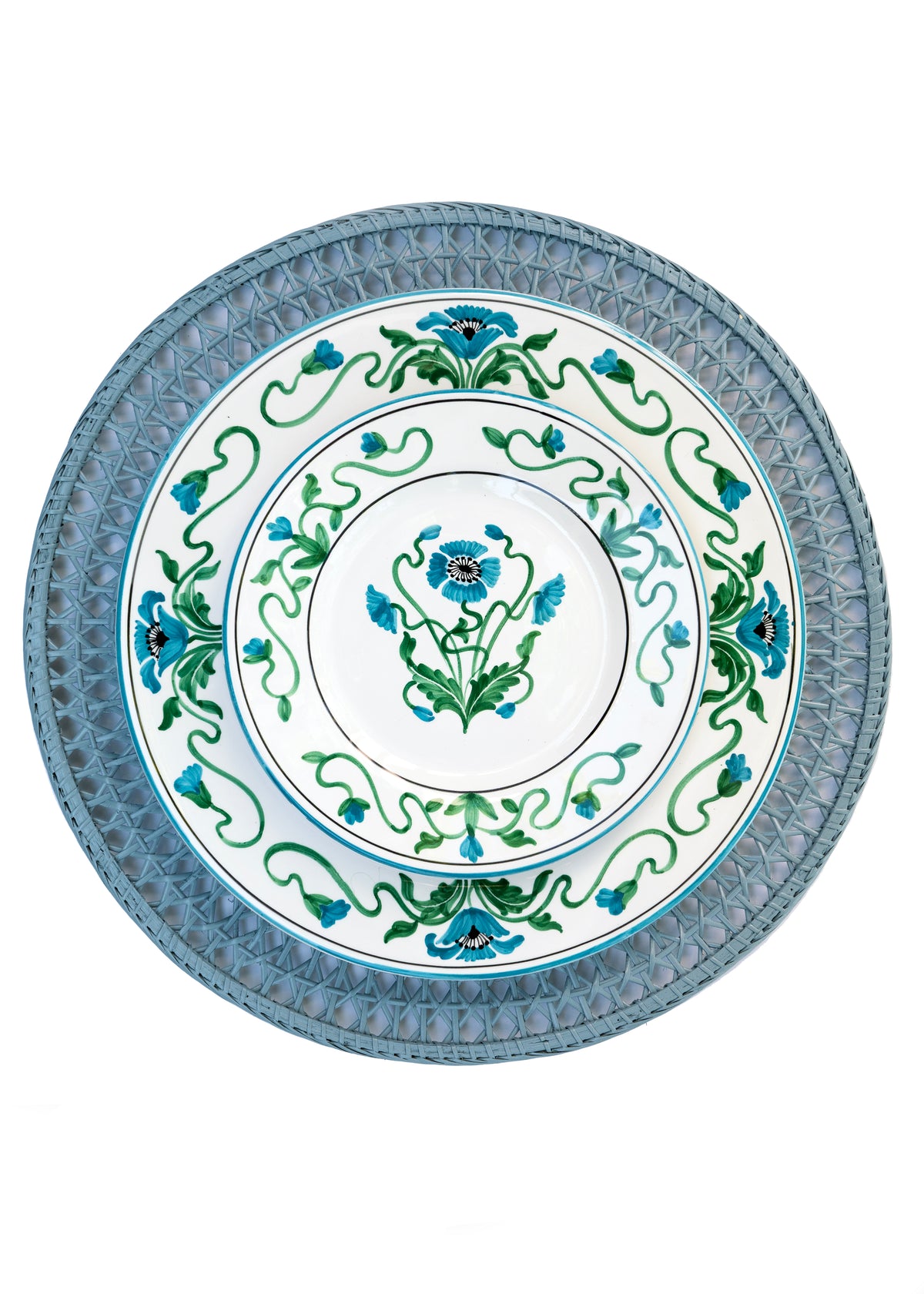 Rattan Terra Placemat in Light Blue