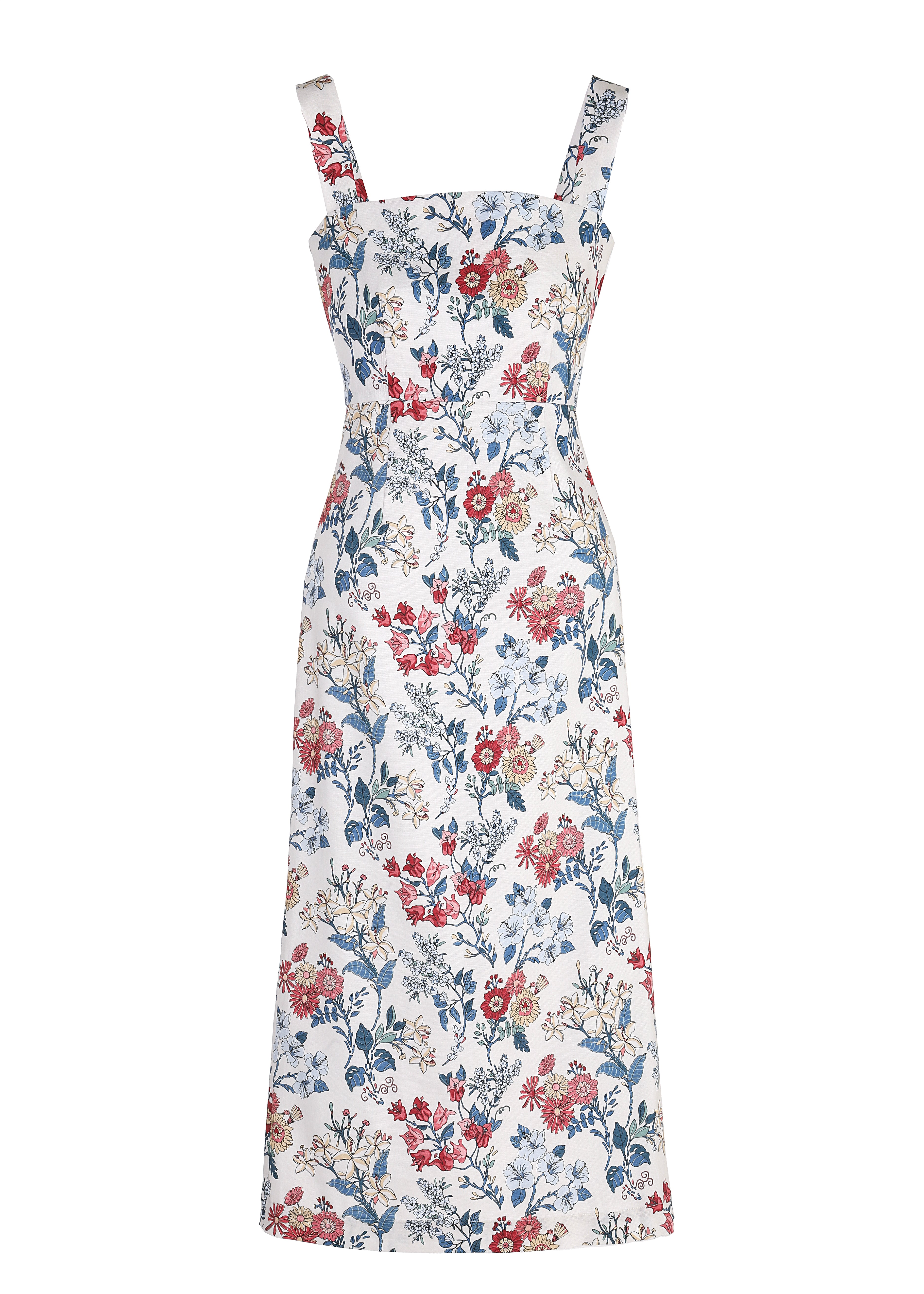 Long Slip Dress in Antique Floral
