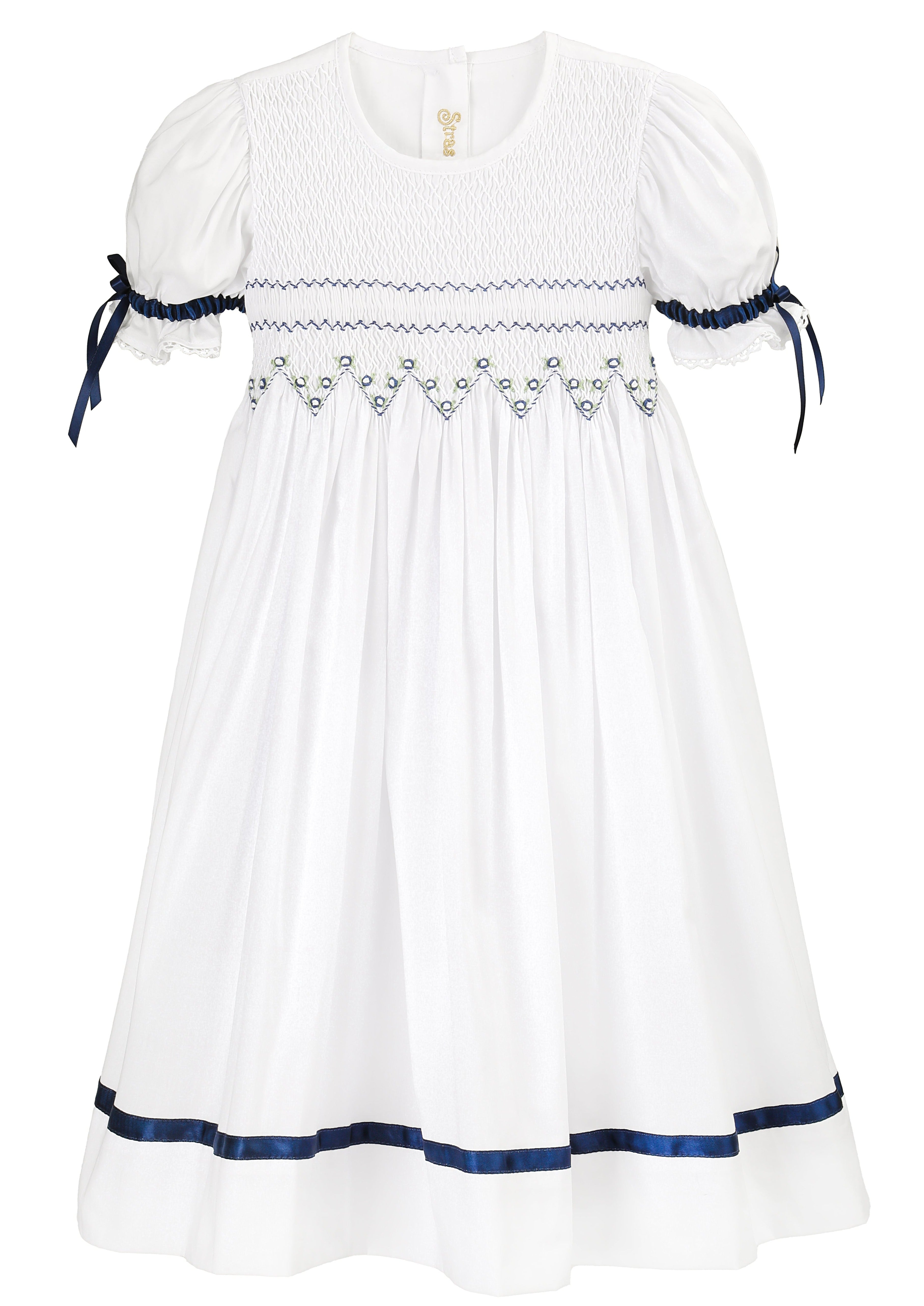 Sarah Navy Smocked Dress