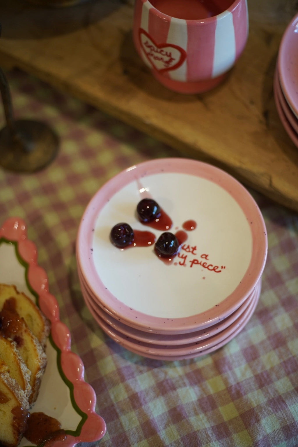 Hand-painted “Just a Tiny Piece” Tiny Plates, Set of 4
